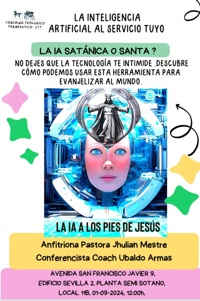 flyer sobre ia y religión